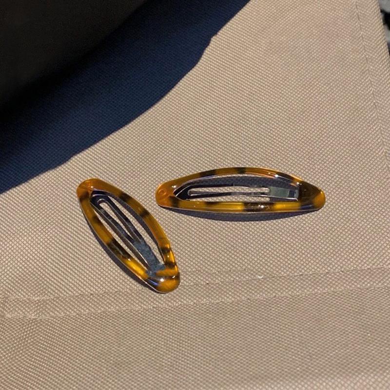 

2PCS Vintage Women Leopard Oval Hair Clips Cute Korean Charm BB Hairpins for Girls Female Trendy Y2K Hair Accessories 2PCS