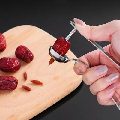 Jujube Corer Cherry Pitter Tool Non-Slip Handle Easy Locking Feature Stainless Steel Jujube Core Removal Tool