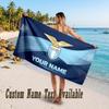 Lazio FC Design Beach Towel Custom Text Large Towel for Beach Vacation