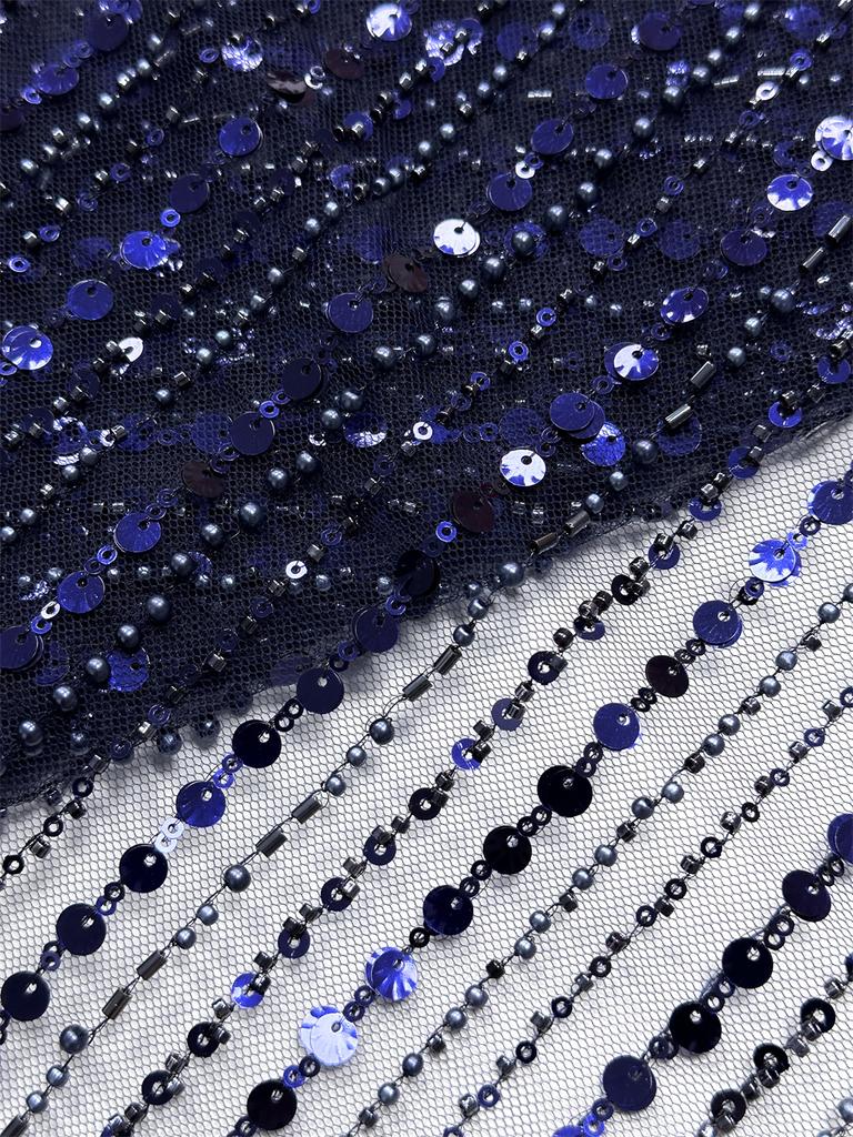 Luxury 2025 High Quality Pink African French Beaded Lace Fabric Sewing Sequins Embroidery Nigerian Lace Fabric For Women Wedding