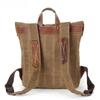Canvas Backpack with The First Layer of Leather Europe and The United States Retro Backpack Men's Travel Bag Wear-resistant Oil Wax Canvas