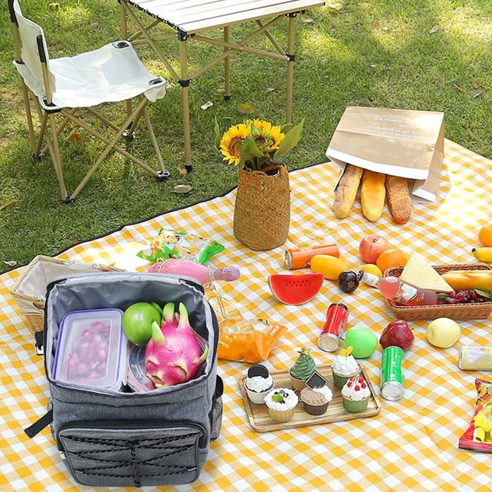 Large Capacity Camping Insulated Backpack Lightweight Adjustable Shoulder Strap Thermal Cooler Bag Portable Oxford Cloth
