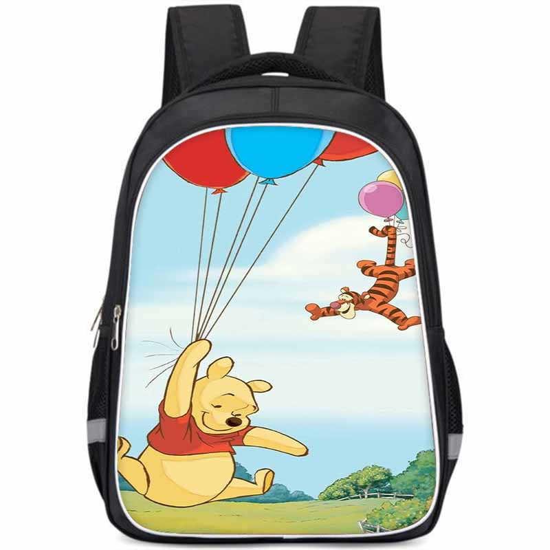 Winnie The Pooh Large Capacity Lightweight 3d School Backpack For Kids And Students Unisex Oxford Fabric