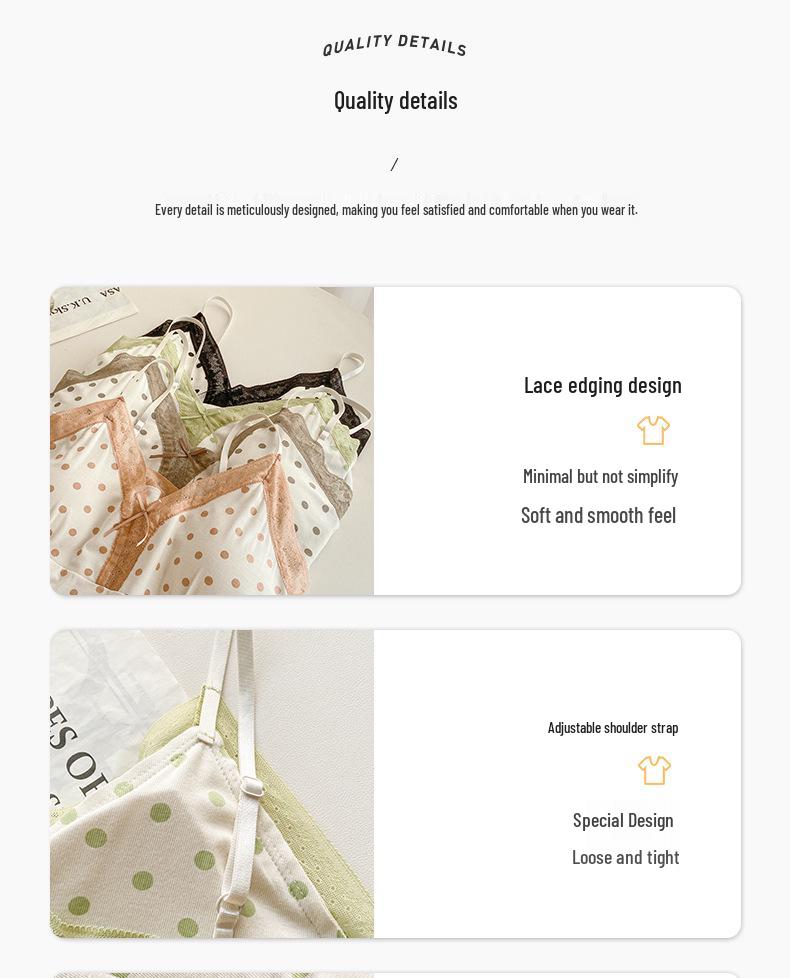 Girly Polka Dot Modal Camisole Pajama Set with V-Strap and Padding - Comfortable Summer Homewear