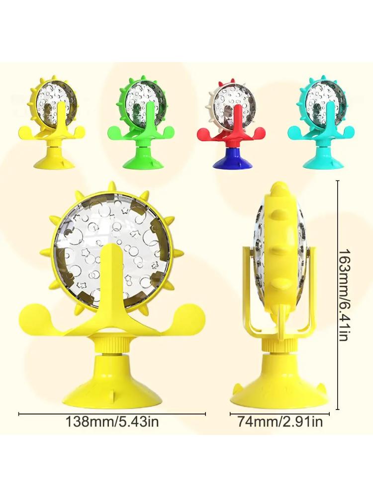 ABS Pet Cat Food Funnel Spinning Windmill Interactive Training Cat Puzzle Toy Compatible with Windmill-Style Cat Food Funnels
