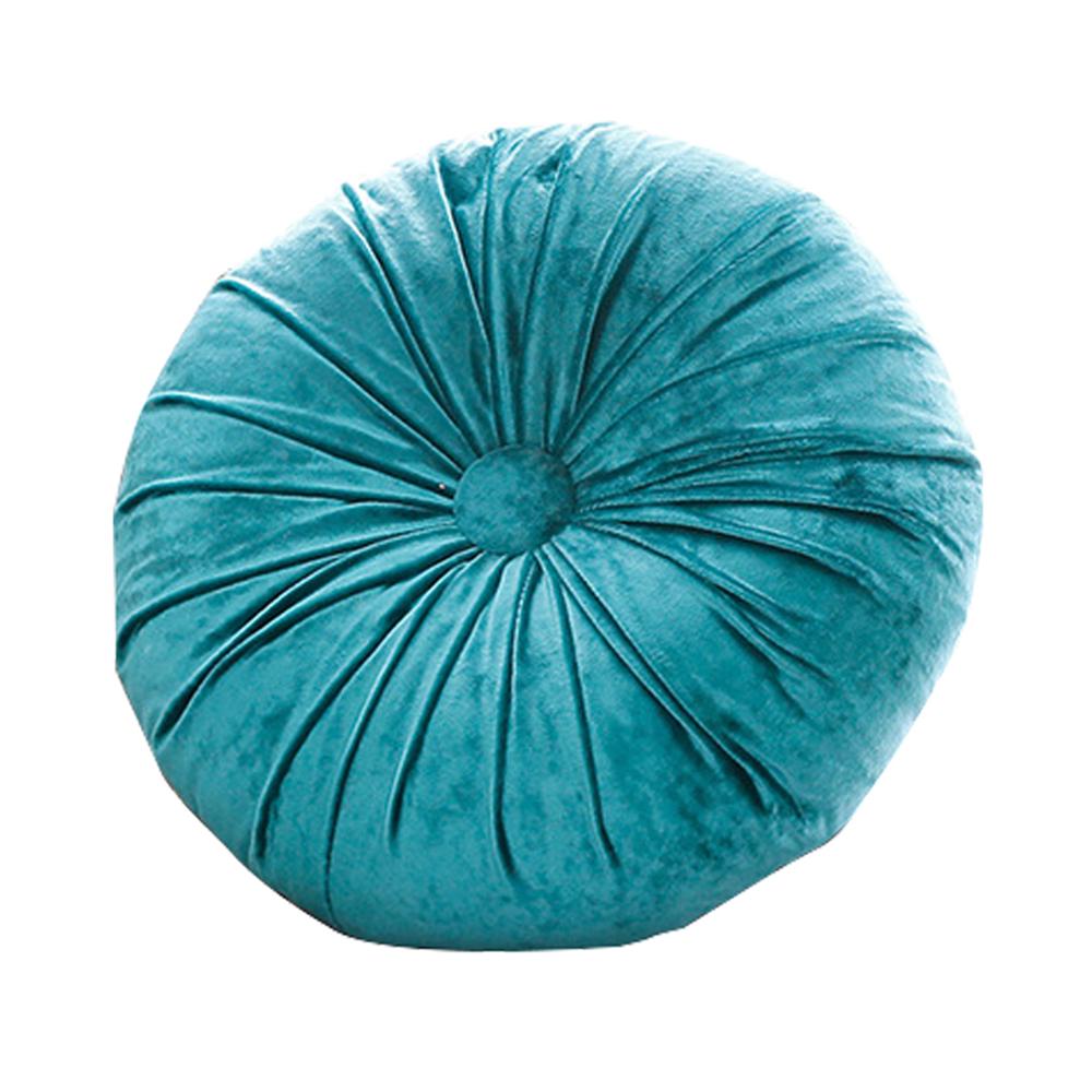 round teal pillow