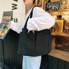 11 Lazy Wind Canvas Bag Large Capacity Commuter Shoulder Tote Bag Student Handheld Girl