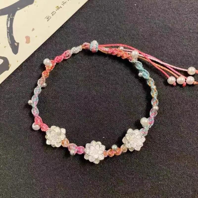 Luxury Summer 2024 Lotus Bracelet For Women Handmade Chinese Jewelry Chic