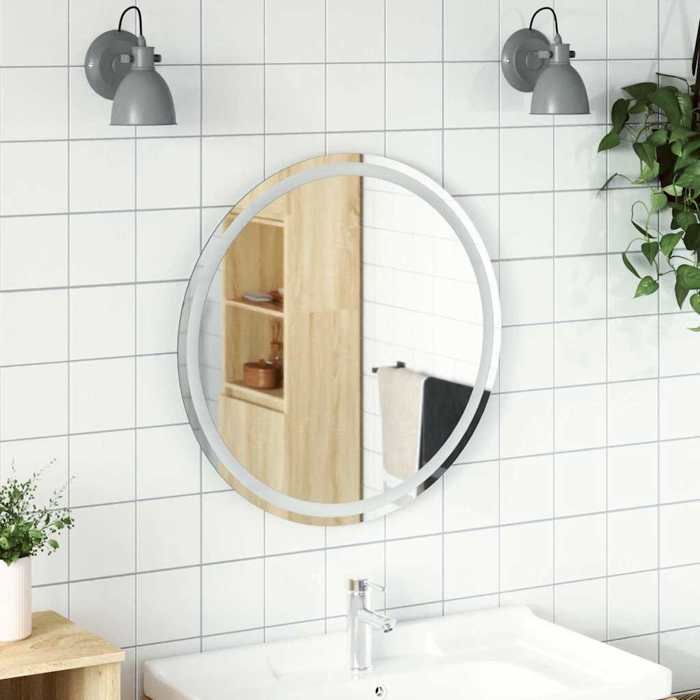 VidaXL Miroir de salle de bain à LED 70 cm rond, miroir, miroir de salle de bain avec lumières, miroir de courtoisie avec 353280