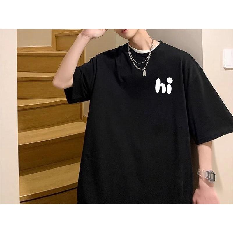 Summer New Pure Cotton Short-sleeved T-shirt for Men, Loose Half-sleeved, Trendy, Versatile, Trendy Brand Fashion T-shirt