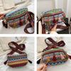 Pletené crossbody kabelky dámské střapcové ledvinky retro kožené tašky přes rameno