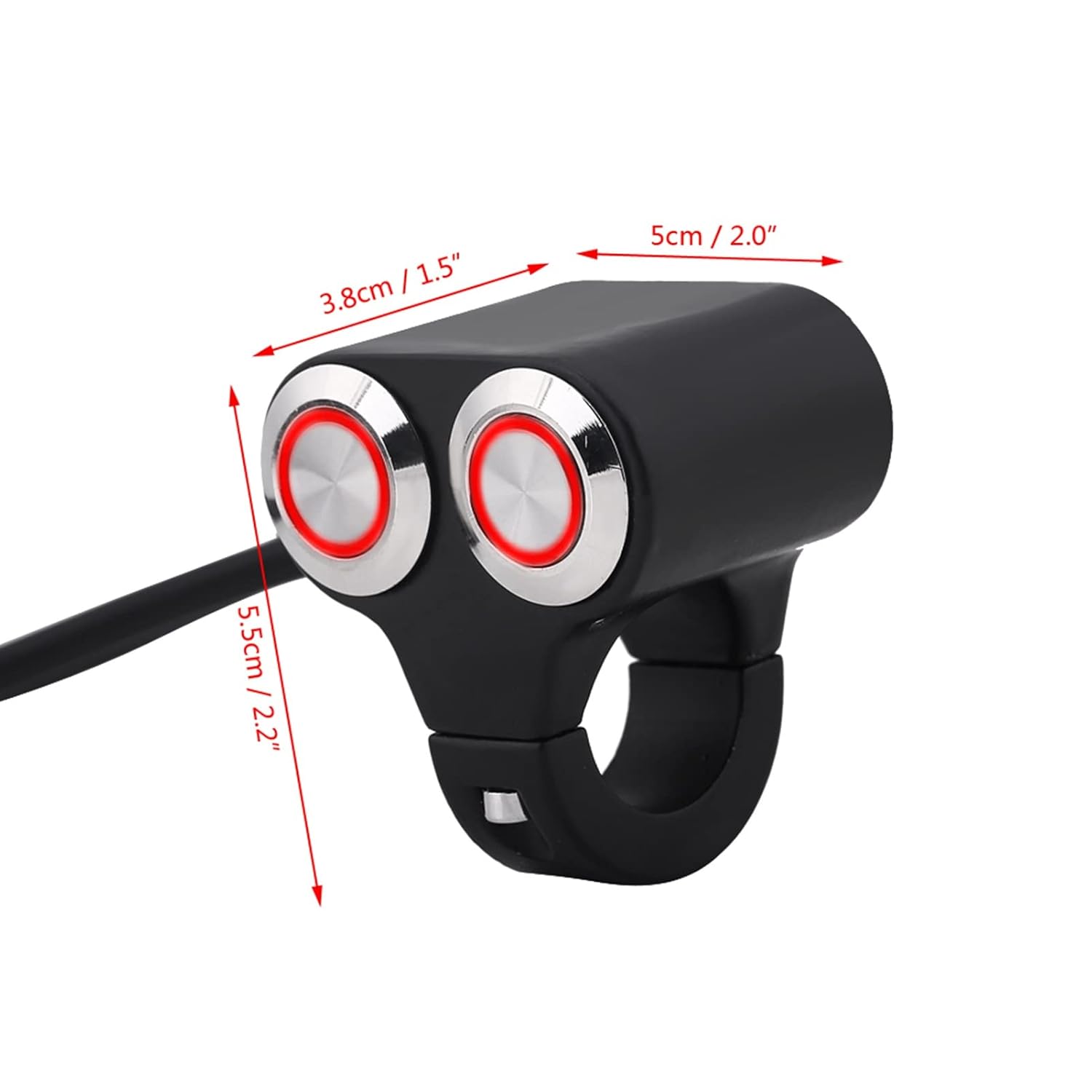 

7/8inch 22mm Motorcycle Switch Handlebar, Motorbike Handlebar On/Off Grip Switches Brake Fog Headlight Handle Self-Return/Manual-Return Switch(B: