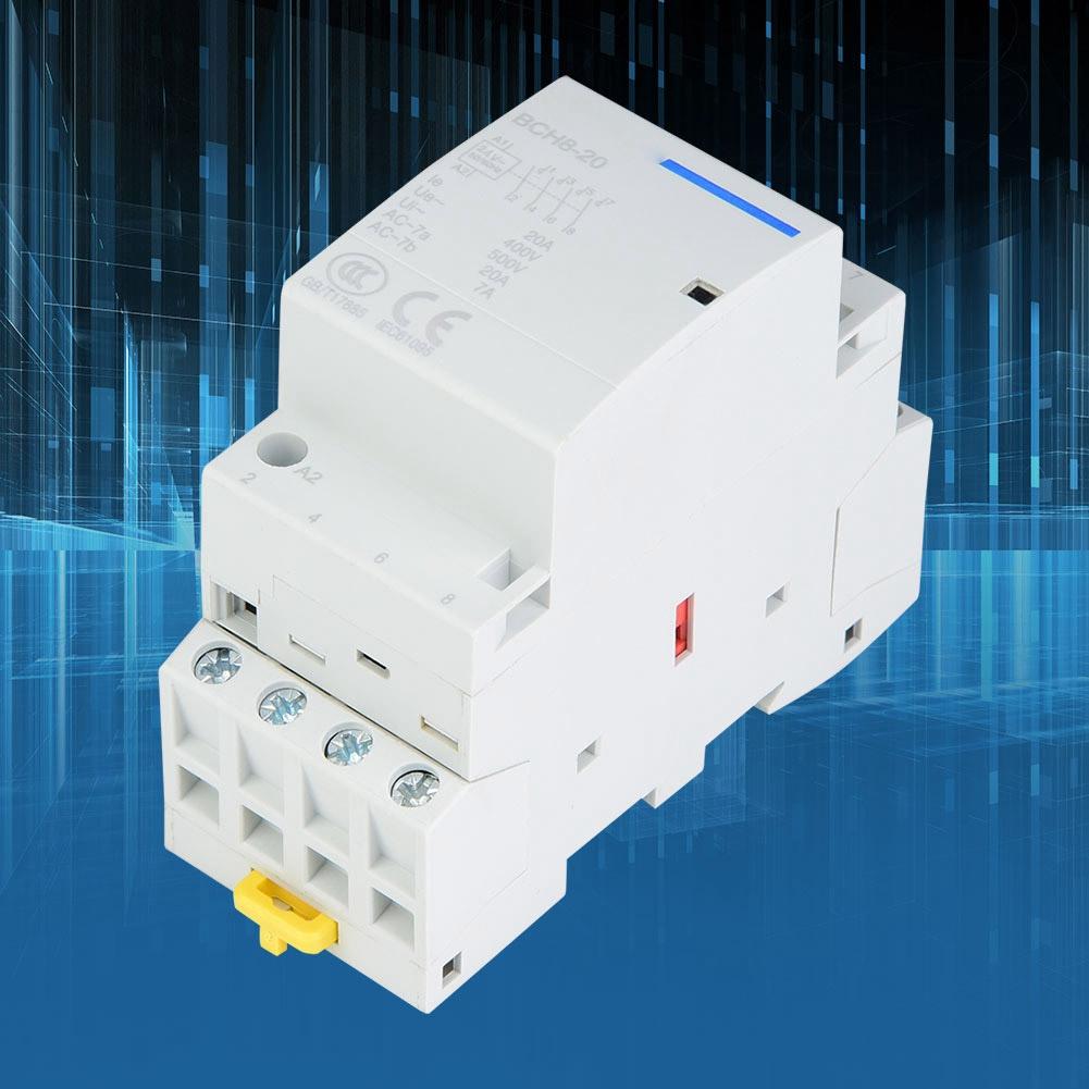 4P 4NO 20A Household AC Contactor DIN Rail Mount (24V)