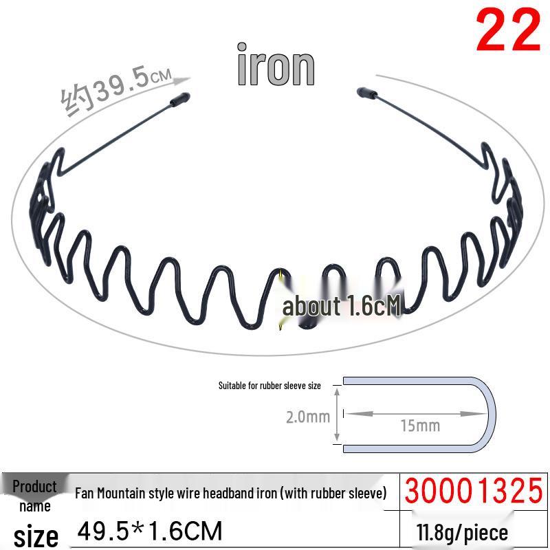 Unisex Invisible Sports Iron Headband - Korean Style Wave Hair Clip.