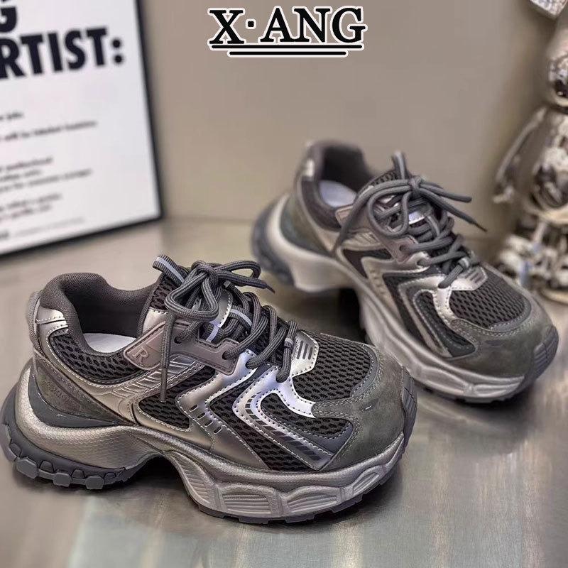 Leather Daddy shoes women's autumn new thick-soled heightening women's shoes fashionable versatile casual sports shoes