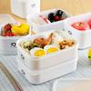 2pcs/White Rectangular Sealed Fresh-Keeping Box Refrigerator Food Storage Box