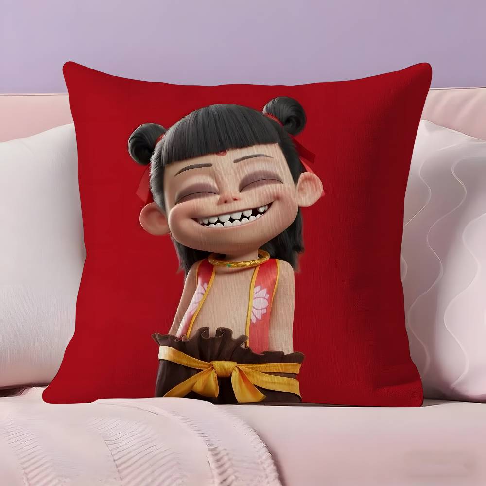 Chinese Anim Nezha Pillow Case Pillowcase Ultra Soft Skin Friendly Fabric Cloud Like Comfort & Concealed Zipper