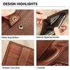 Men Front Pocket Wallet Large Capacity Bi-fold Wallet with Zipper Pocket Embossed Animal Card Holder Folding Cash Coin