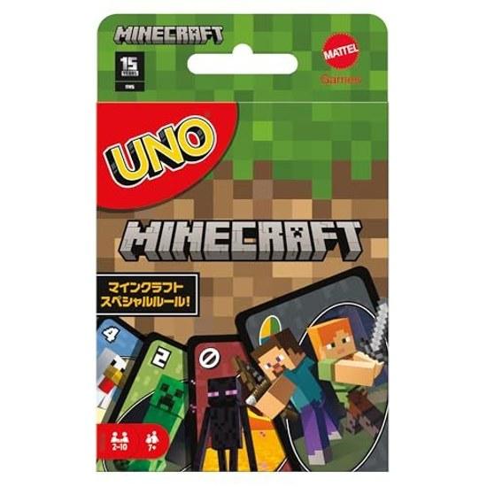 Mattel Game UNO Minecraft Party Goods Educational Card 112 Cards 2-10 Players Ages 7 Up Green FPD61
