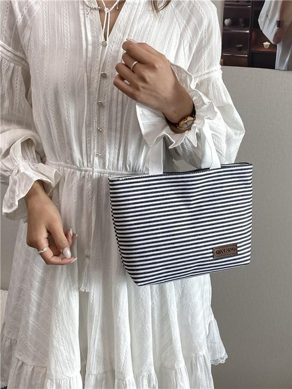 Stylish Striped Tote Bag: Lightweight, Versatile & Perfect for Back to School - Trendy Women's Phone Bag