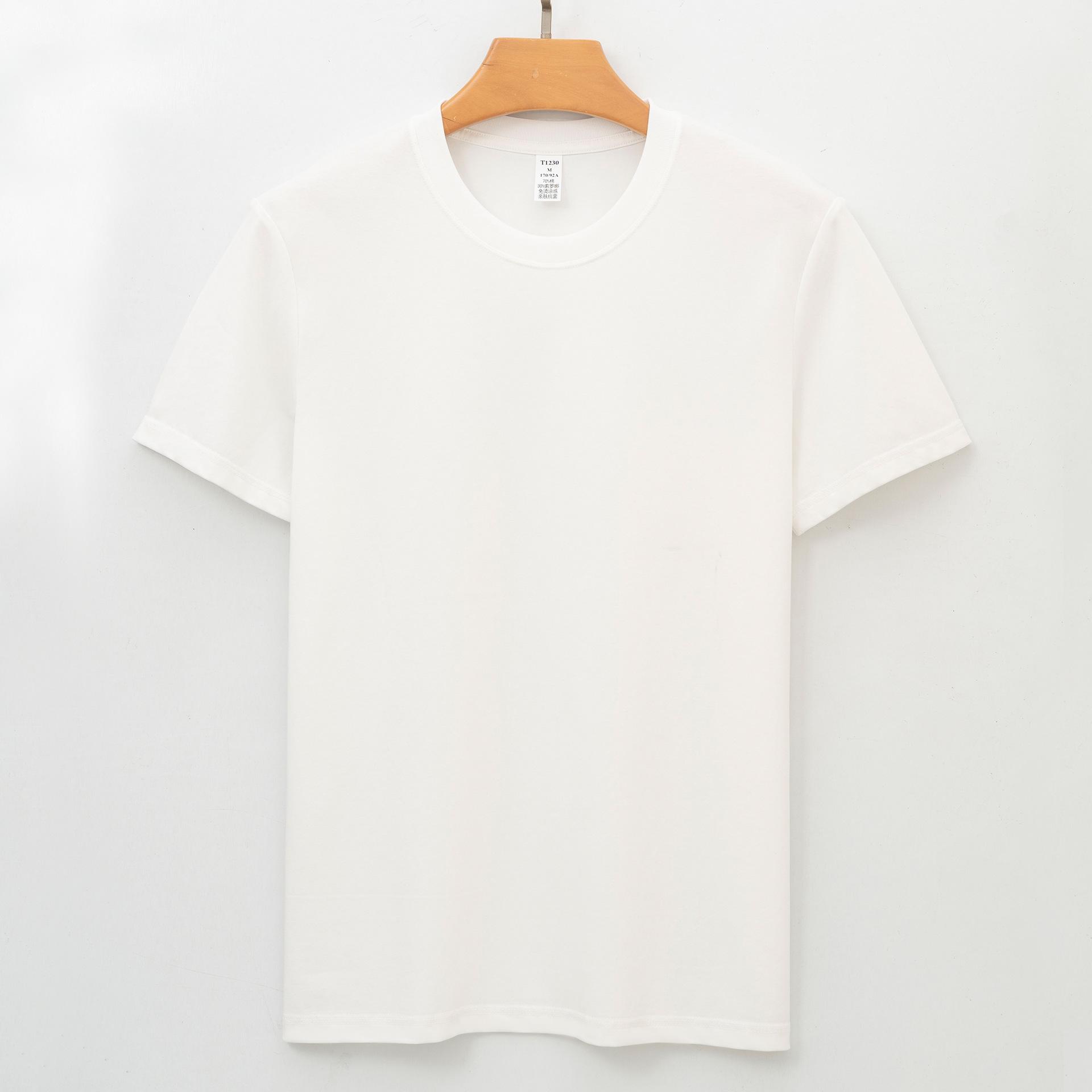 

Long-staple Cotton Short-sleeve Crew Neck Three-needle Solid Color Wrinkle-free Sun Protection Antibacterial Cool T-shirt for Men Minimalist Tops 4XL античний білий колір