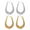 18K Gold Stainless Steel U-shaped Fashion Hoop Earrings for Women