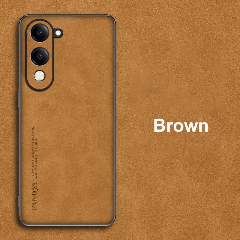

Для Vivo Y04 4G Чехол Роскошный Чехол для телефона из ПУ кожи Для Vivo Y29S 5G Задняя крышка Матовый Силиконовый Ударопрочный Полная защита Коке For Vivo Y29S 5G коричневый
