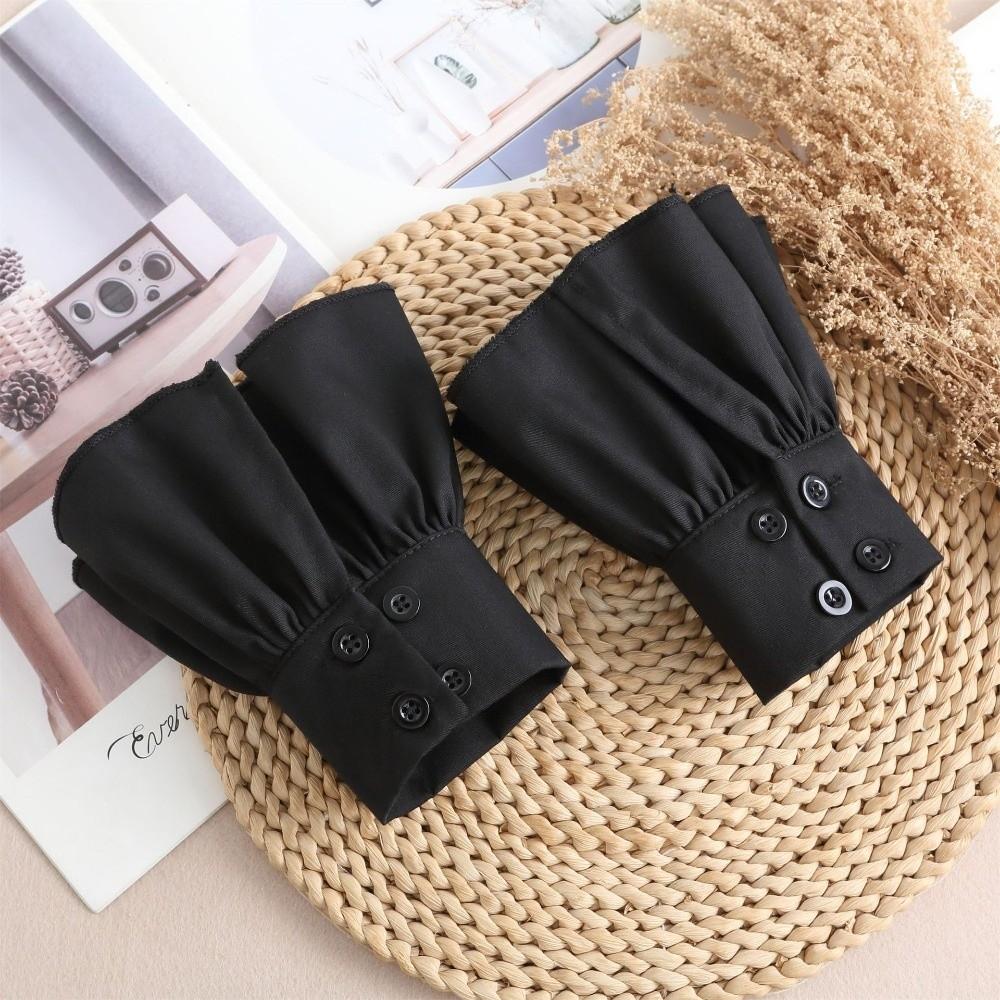 Ruffles Pleated Fake Sleeves Chiffon Detachable Cuffs Fake Flared Sleeves False Cuffs Sweater Horn Cuffs Hand Wrist Cuffs