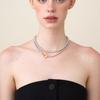 French Simple Silver-Gray Long Pearls Can Be Stacked With Long Chains, High-End Light Luxury Exquisite Temperament Versatile Necklace