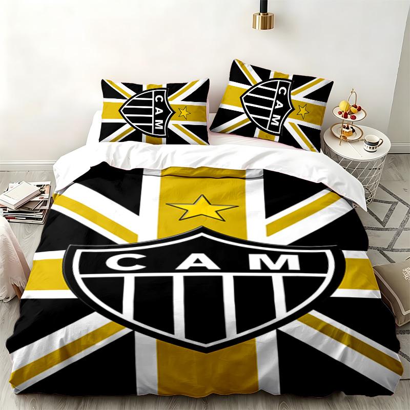 Clube Atletico Mineiro 3pc set Perfect for bedroom use Comfortable bedding set includes a duvet cover and two pillowcases Ideal birthday or Christmas