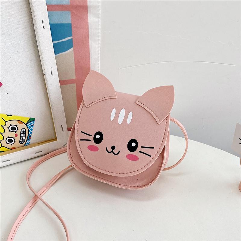 Bag Cat Shoulder Childrens Cartoon Animal Bag Zipper Design Made Of Material Pu