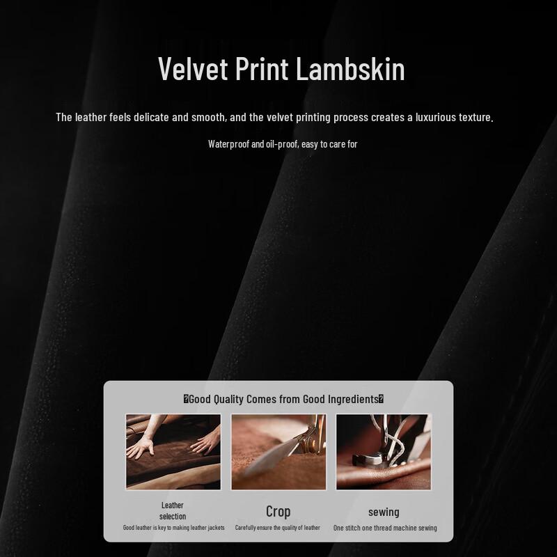 Men's Velvet-Finish Lambskin Leather Jacket