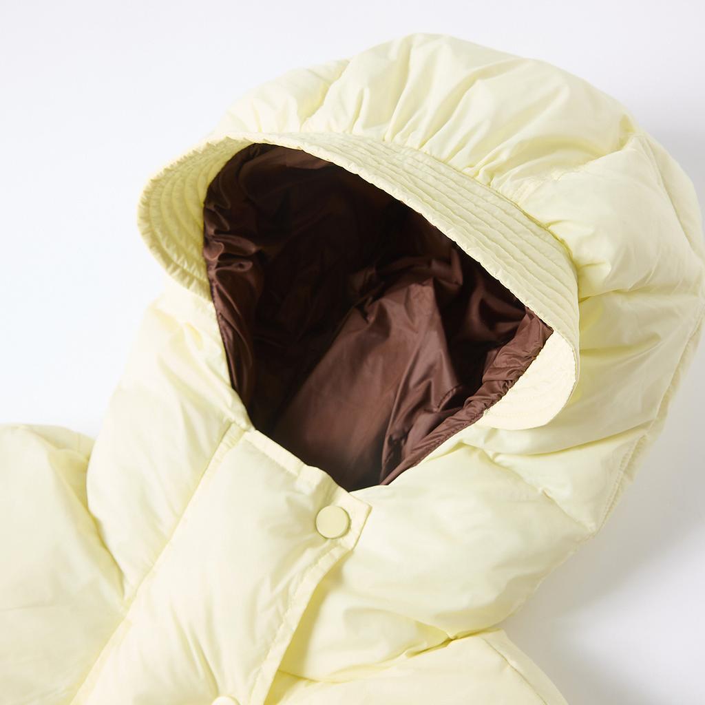 Girls' Wide Brimmed Bread Grid Down Jacket