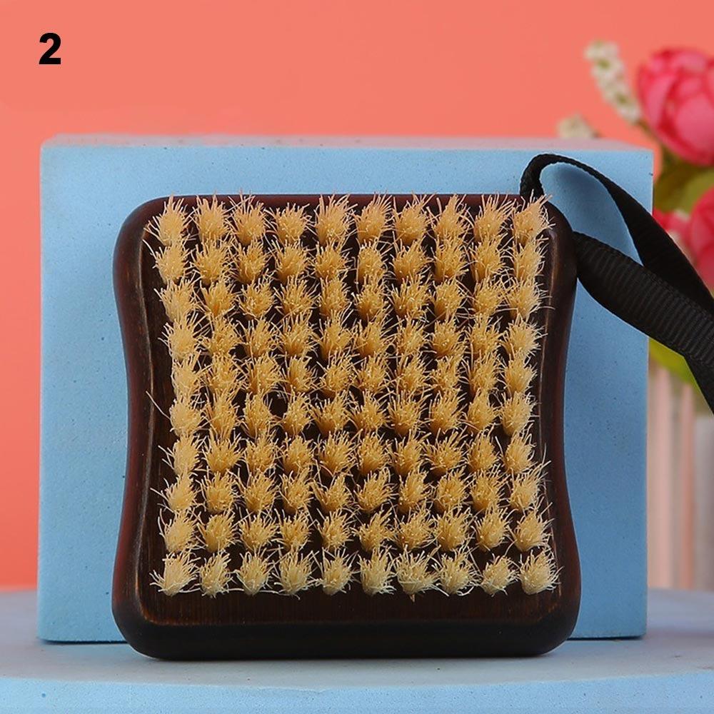 Useful Wooden Bath Brush Pig Mane Soft Hair Back Rubbing Body Exfoliating Brush Square Shape Massage Shower Brush Cleaning Tools