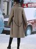 2024 Autumn/Winter Double-Breasted Woolen Tie-Belt Suit Collar Overcoat for Women