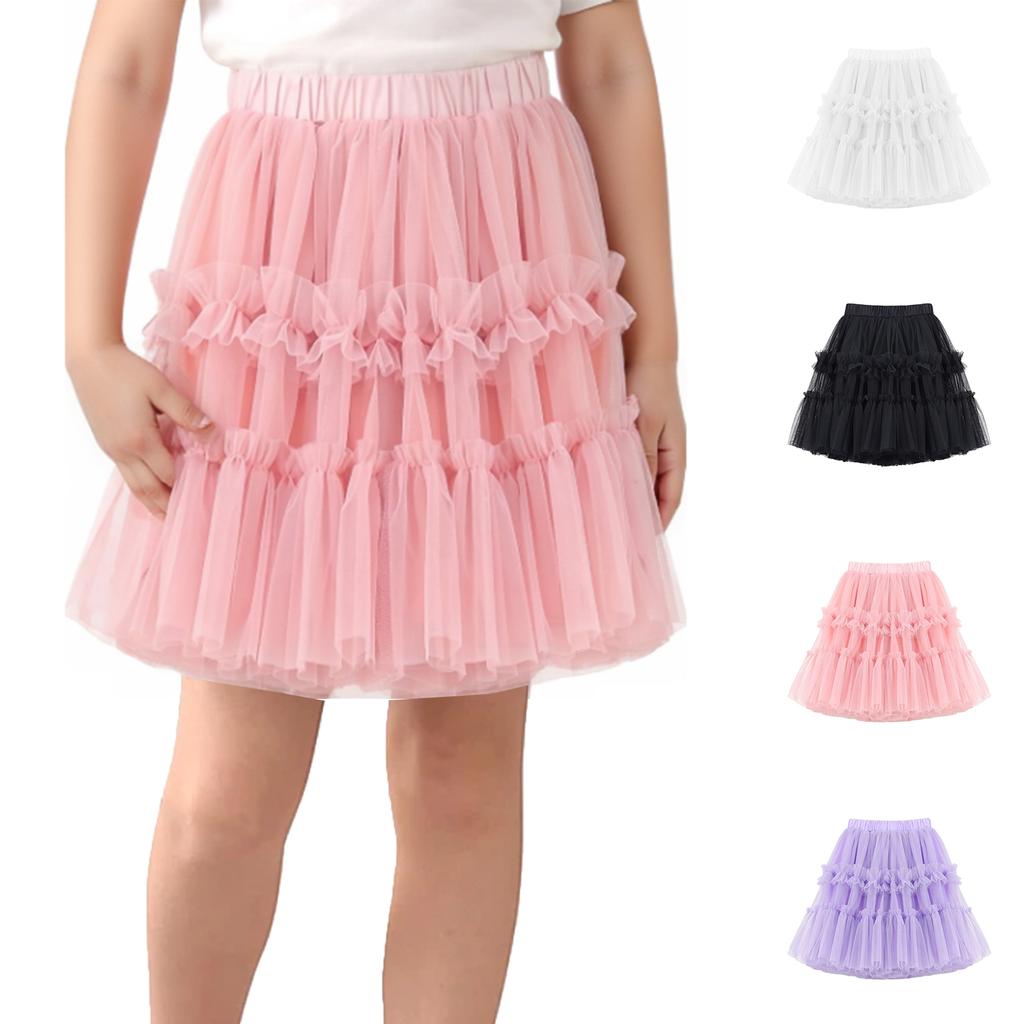 Summer Kids And Girl's Mesh Half Body Skirt