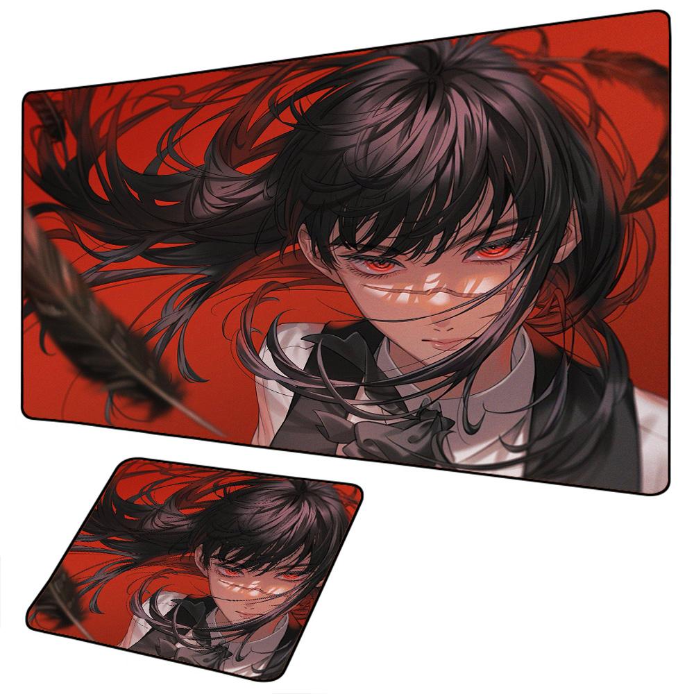 Chainsaw Man Mouse Pad Overlock Makima Non-slip Large MousePad Gaming Accessories Kawaii Anime Desk Mat Speed Edition Mouse Pad