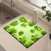 1Pcs Rubber Drying Mat With Green Clover  Pattern For Coffee Shop Restaurant Kitchen Carpet Tableware Durable Diatom Mud Table Mat Pet Mat Coffeeware