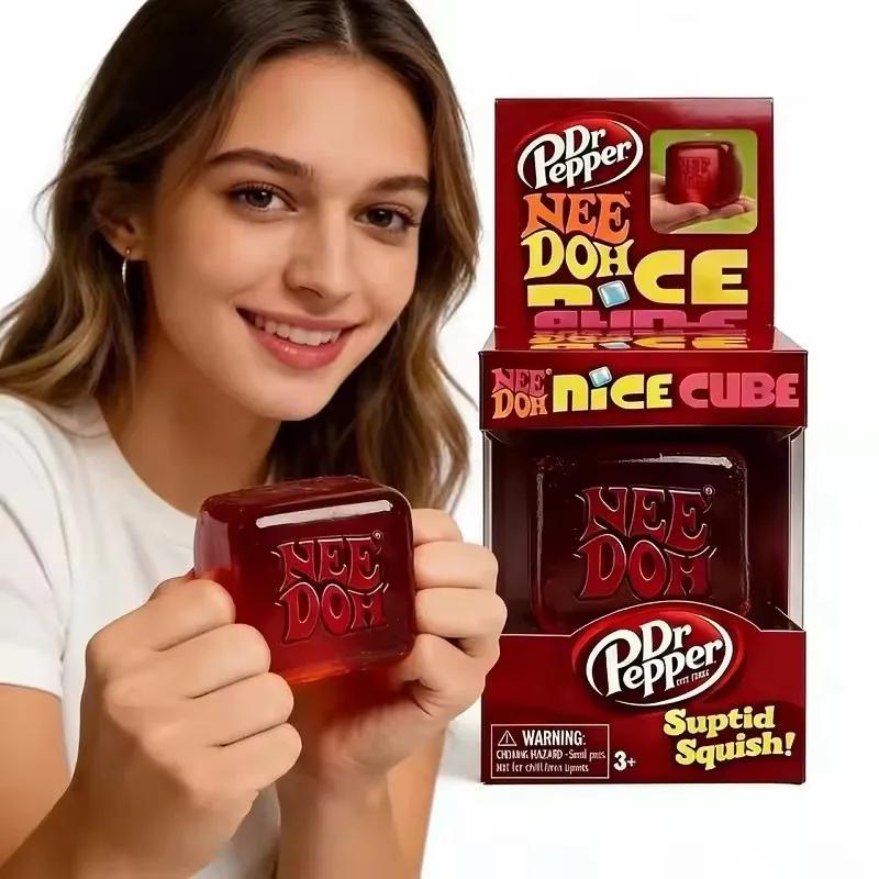 Dr Pepper Langsamer Rückprall Squishy Fidget Spielzeug Schylling Nice Cube Kneten Sensorische Stressbewältigung Anti-Angst für Kinder Erwachsene ADHS