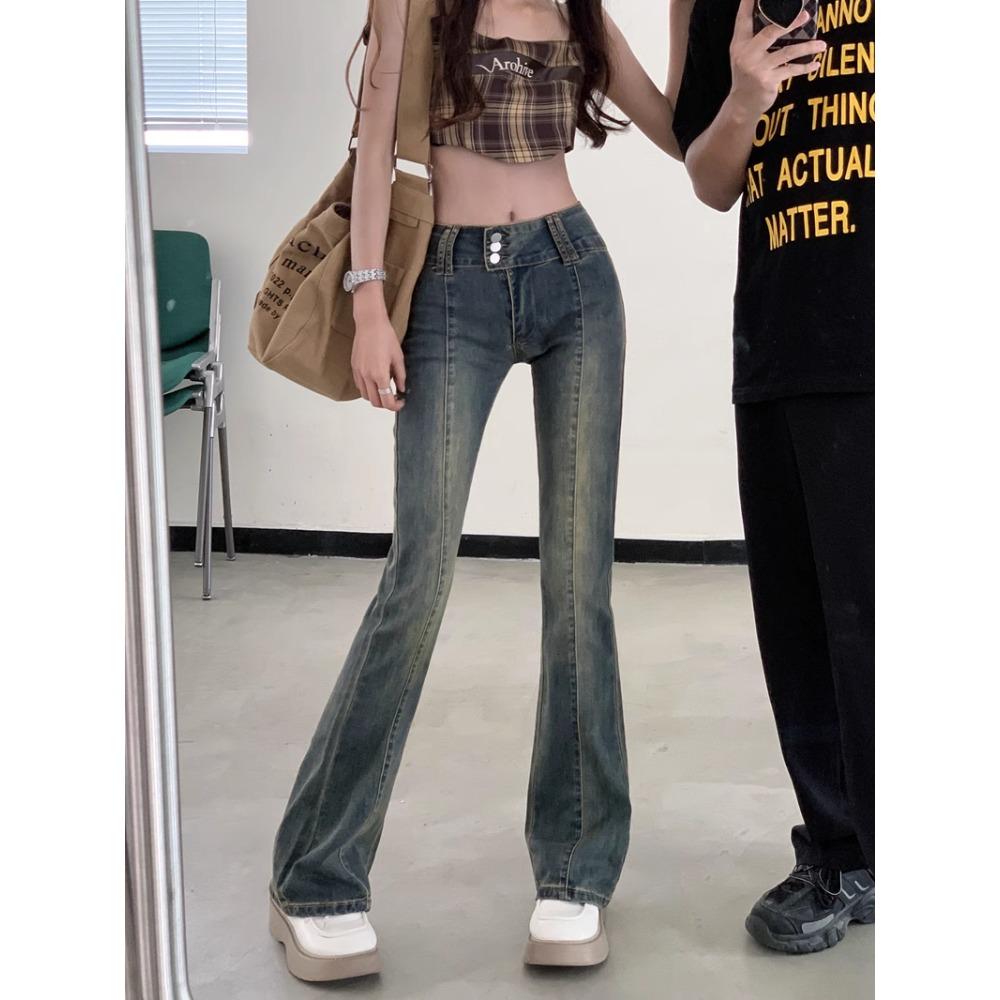 Stretch Skinny High-waisted Micro-flared Jeans Woman
