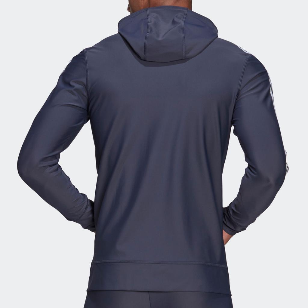 adidas Letter Logo Hooded Casual Sun Protection Swimwear Men Swimwear Blue HB1804