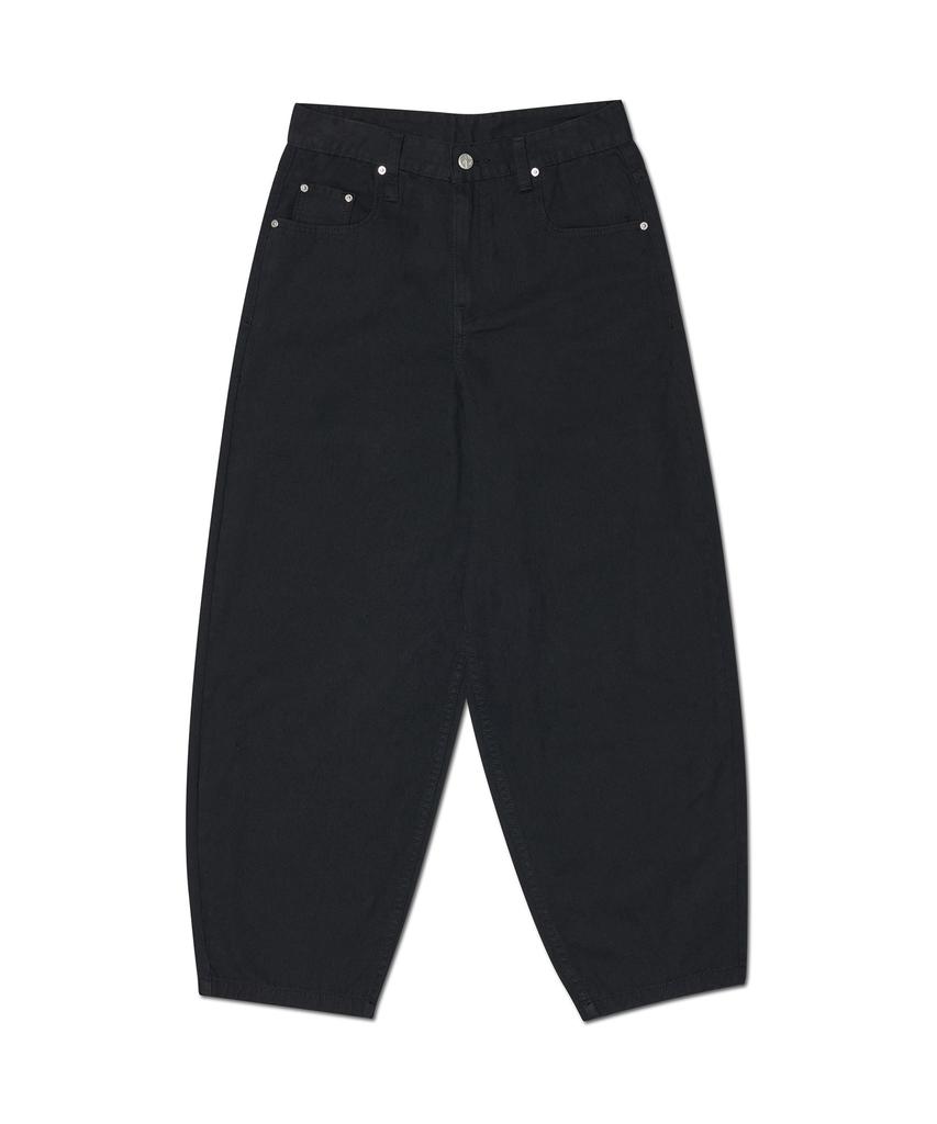Nomaenyueol Wave Curved Cotton Pants - Black