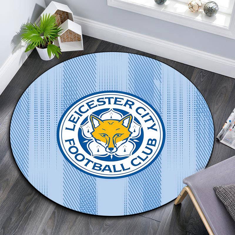 Leicester City Football Club,Round Area Rug,Carpet Rug for Living Room Bedroom Sofa Playroom Decor,Non-slip Floor Mat