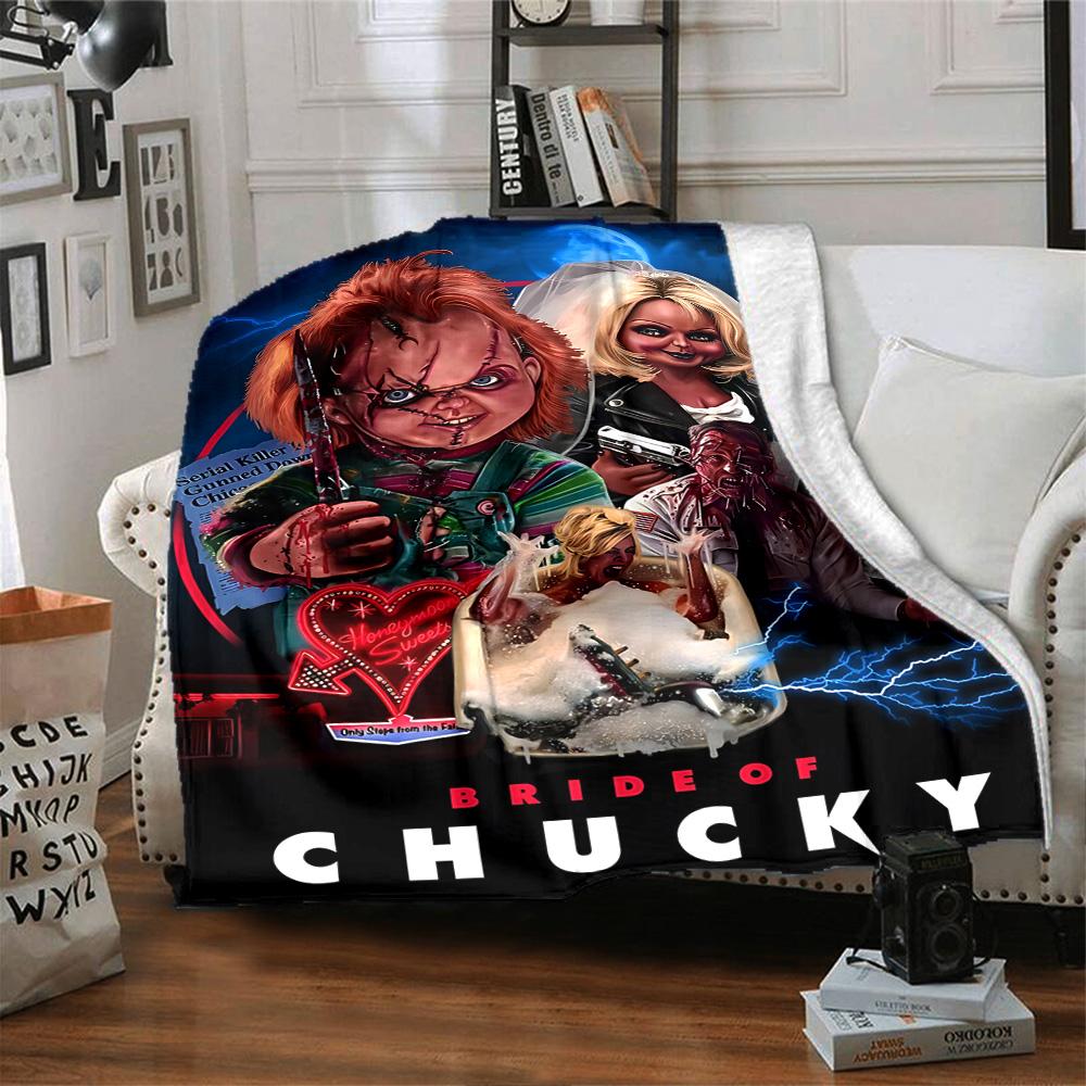 1pc Chuckys Return Flannel Blanket,Ultra Soft Warm Plush Throw for Home Bedroom Bed Sofa Cover Camping Picnic Gift Y72426