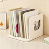 Yousheng Cute Bookends Organizer for Desk Pastel Kids Book Holder Shelf with Multi-Compartment, Anti-Tip Base & Open Design, Study Decor for Textbooks