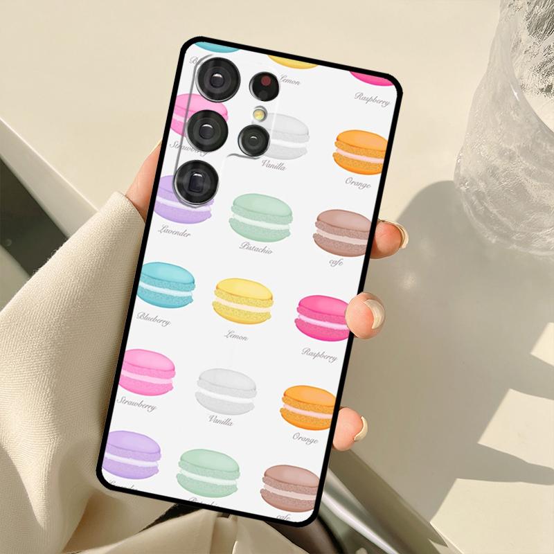 

Macarons Cake Dessert Case For Samsung Galaxy S25 S24 S23 S22 S21 S20 Ultra S9 S10 Plus S21 FE S25 FE Back Cover Galaxy S21 Plus