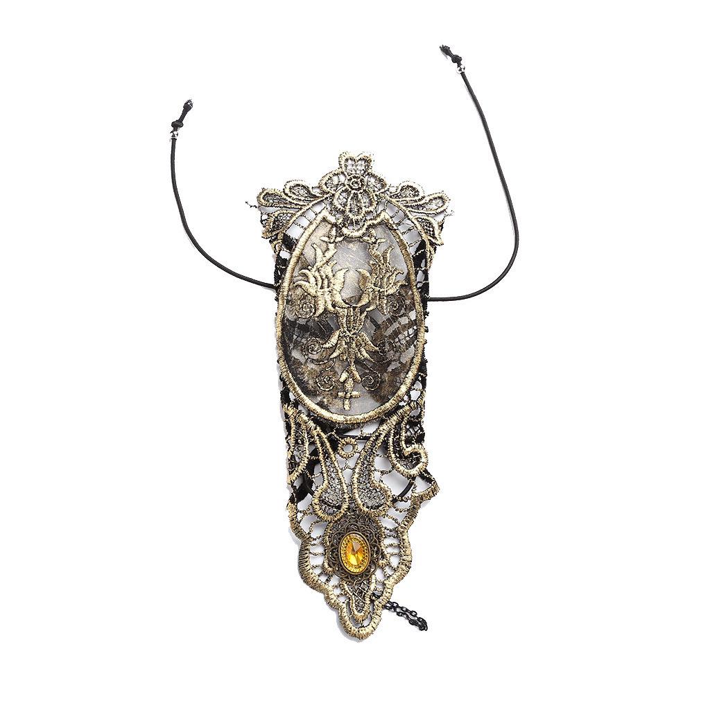 Vintage Gold Lace Bracelet with Hollow Design for Women - Elegant Evening Accessory