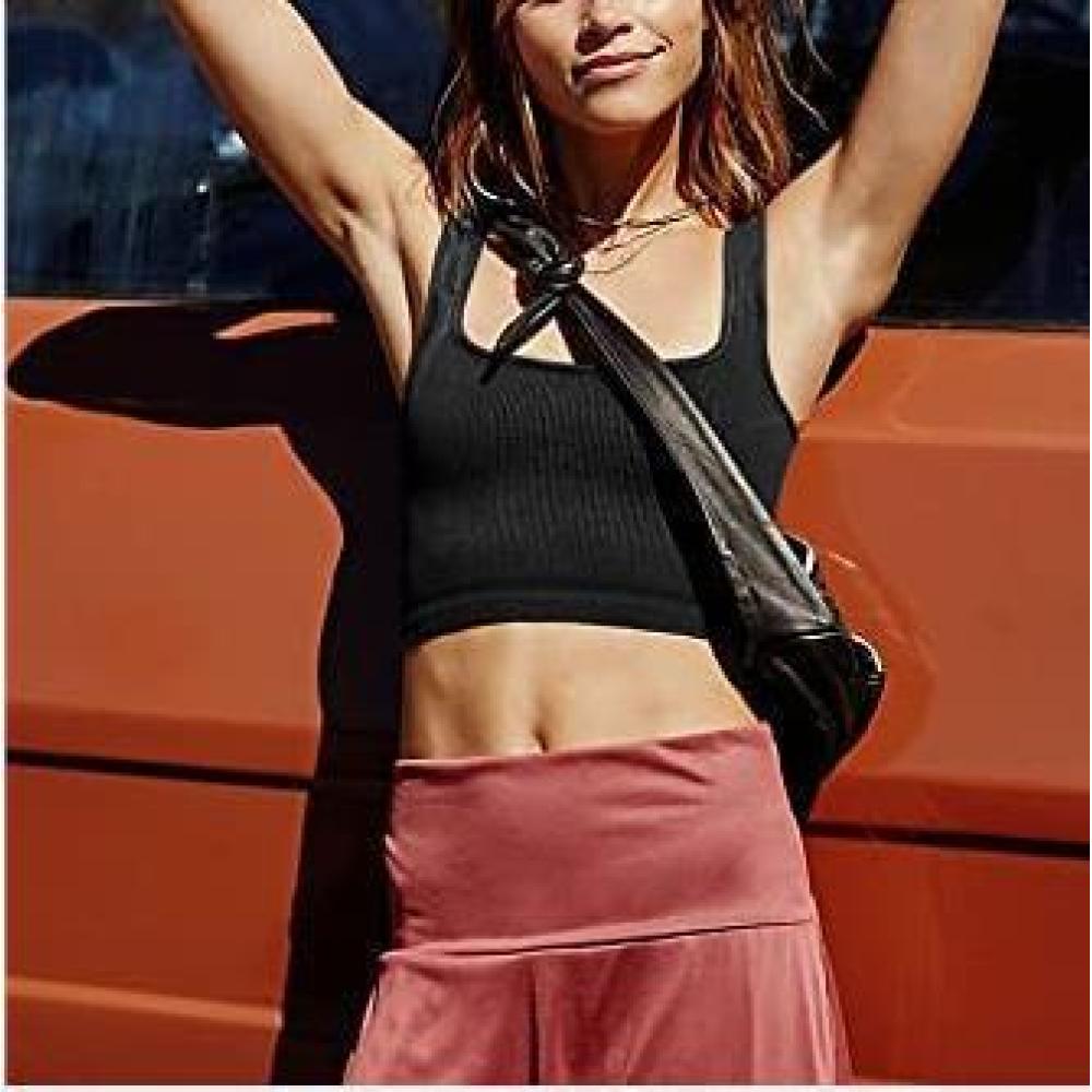 Women's Solid Color Fashion Trend Sexy Threaded Short Vest