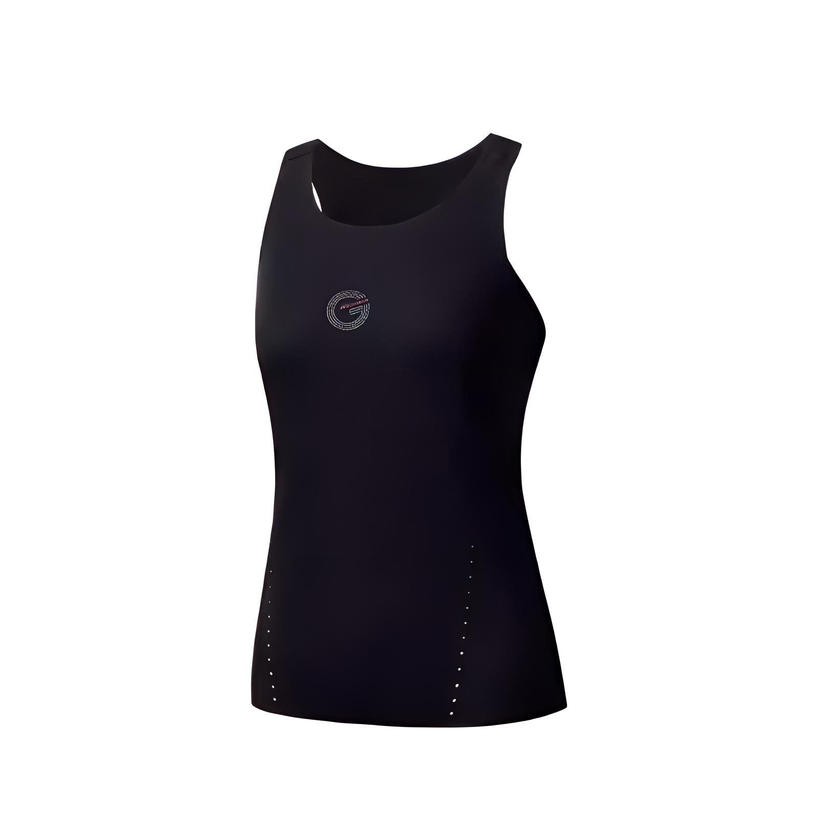 

Anta Champion Outdoor Series Color Block Round Neck Comfortable Breathable Versatile Casual Vest Women tops Basic-Black 162510103-3 M