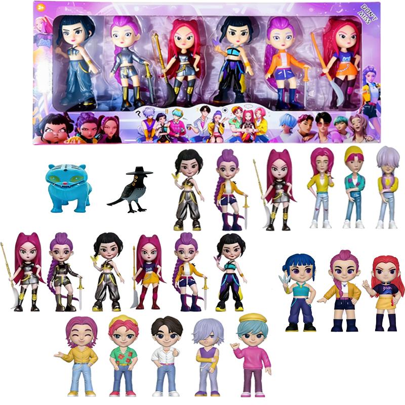 Hot Demon Slayer Anime Kpop Demons Hunters Figure Toy Cartoon Rumi/Mira/Zoey Action Figure Decoration Model Children's Gifts